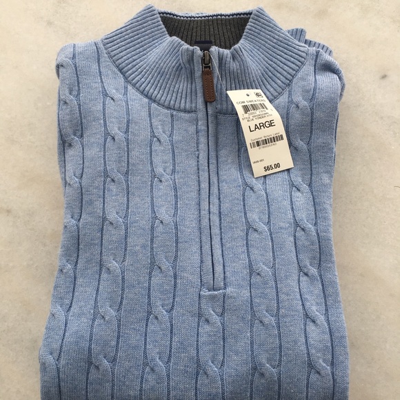 Club Room Men's Blue Cable Knit Sweater - Picture 3 of 5